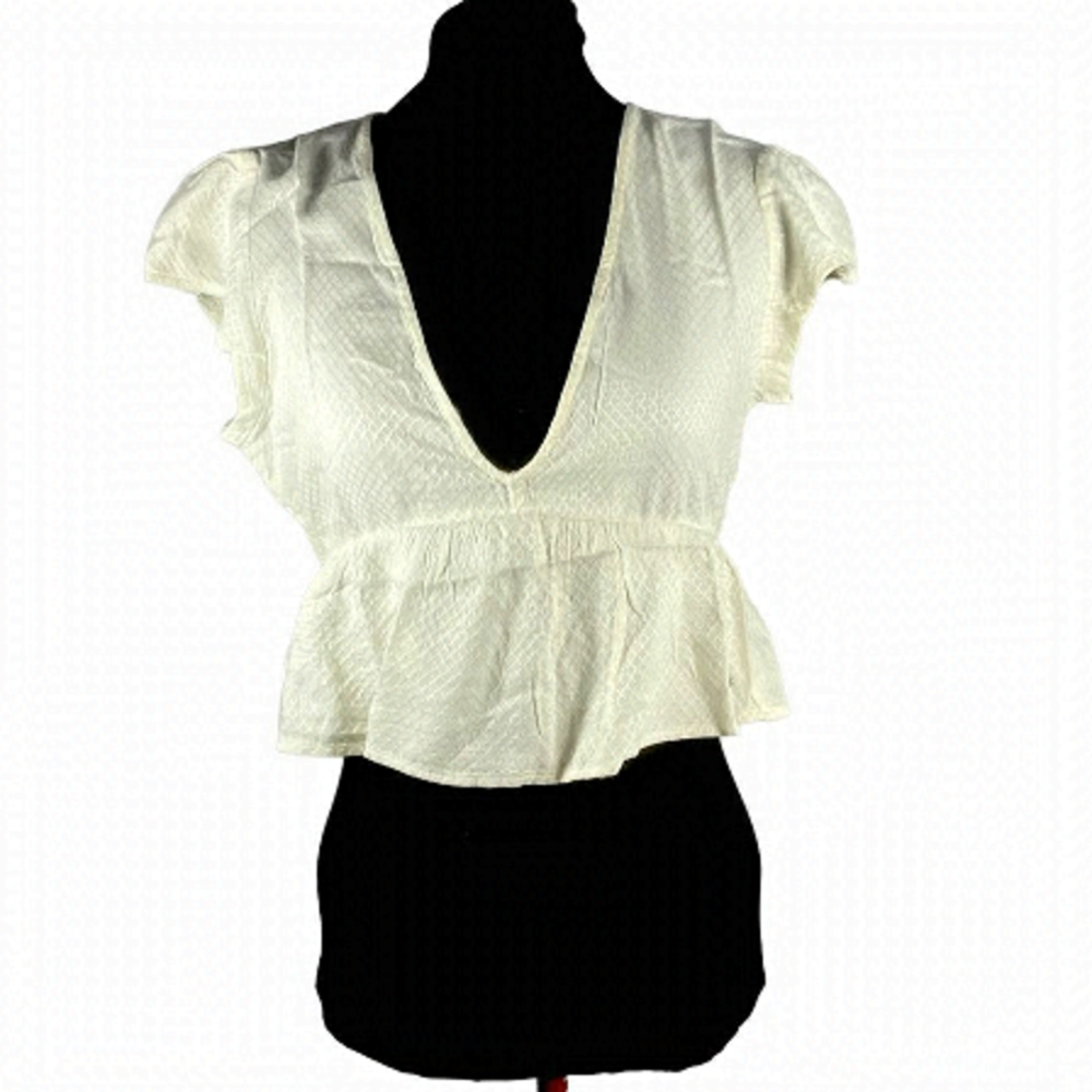 ROXY Sweet Release Woven Crop Top Style ARJWT03206 Size S in Snow White (WBK0) 2